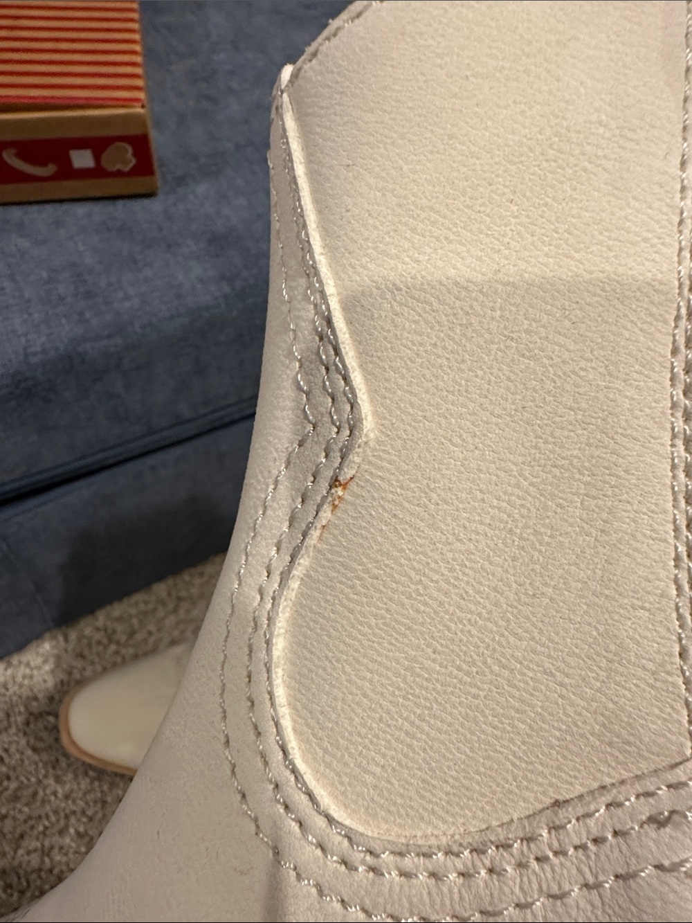 Dolce Vita Cream Leather Ankle Booties with Side Zip - Picture 8 of 8